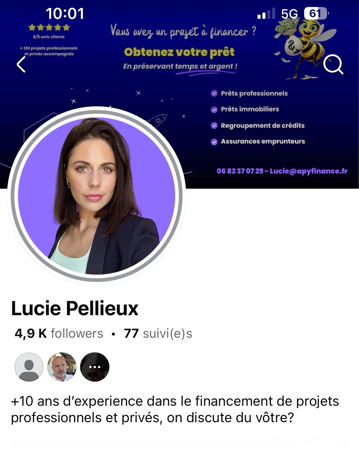FACEBOOK APY FINANCE Courtier en prets pro et immo amiens, lucie pellieux